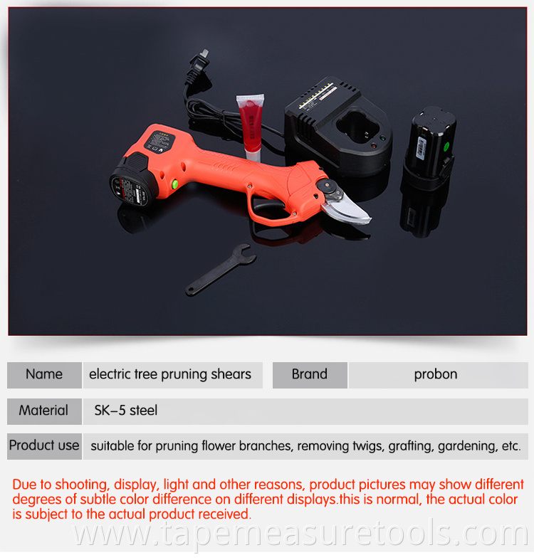 Portable high-quality professional SK5 steel cordless tree pruner electric pruning shears